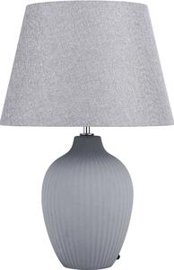 BELIANI Lampada da tavolo in Vetroceramica grigia 52 cm paralume in tessuto vaso cavo con interruttore in stile retrò