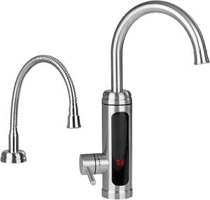 Rubinetto con resistenza integrata per acqua calda istantanea - Rubinetto da cucina con acqua calda immediata - Acqua calda istantanea - Resistenza integrata per riscaldamento dell'acqua - Rotazione a 360° - Argento