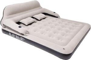 Divano gonfiabile - Letto gonfiabile - Ideale per ospiti e per rilassarsi - Con schienale removibile - Misura queen size, 202 cm - Colore beige