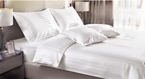 Set copripiumino e federa bianco per letto singolo 3 pezzi 140x200 cm Hotel stripe – JAHU collections