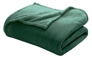 Coperta verde in microflanella 220x240 cm Flanou – douceur d'intérieur