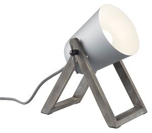 Lampada tavolo da Interno E27 in Legno naturale Grigio