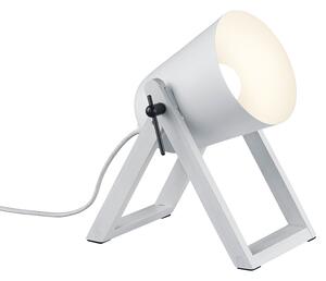 Lampada tavolo da Interno E27 in Legno naturale Bianco Opaco