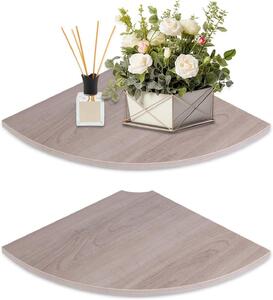 Set di mensole angolari - Mensole sospese - Ottimizzano lo spazio - Con passacavo - Profondità 30 cm - Grigio