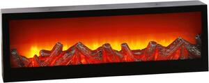 Camino decorativo - Camino elettrico - Atmosfera accogliente - Effetto fiamma a LED - 60 x 20 cm - Nero