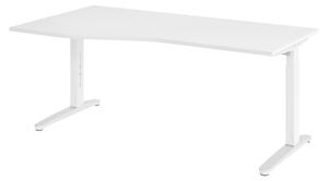 Scrivania bümö serie XB - Decorazione: bianco, dimensioni: 180 x 100 cm, struttura: bianco/alluminio lucido