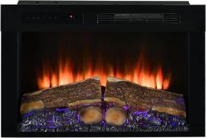 Camino elettrico a incasso - Effetto fuoco - Crea atmosfera - Effetto fiamma regolabile - 66 cm - Nero