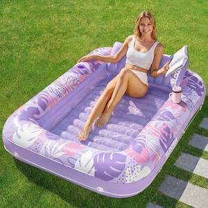 Arredo gonfiabile per relax - Lettino gonfiabile - Ideale per rilassarsi in acqua - Con cuscino rimovibile - 178x118 cm - Viola