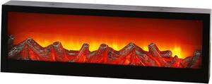Camino decorativo - Camino elettrico - Atmosfera accogliente - Effetto fiamma a LED - 60 x 20 cm - Nero