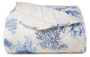 Trapuntino leggero copriletto in 100% cotone imbottitura 100 GR Made in Italy CORALLI AZZURRO - SINGOLO