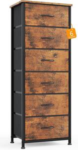 Mobiletto contenitore con cassetti - Comodino contenitore - Organizzazione della camera da letto - Struttura in metallo robusta - Altezza 137 cm - Colore marrone rustico