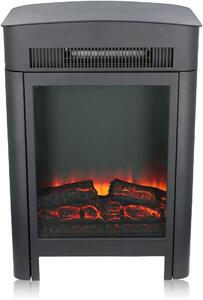 Stufa elettrica - Camino decorativo - Riscaldamento per il soggiorno - Effetto fiamma con LED - Profondità 26 cm - Colore nero