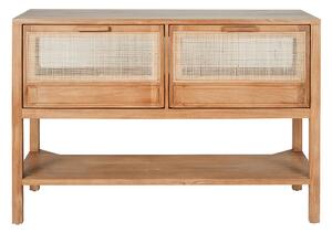 Mobile da bagno in legno massello di teak e intreccio in rattan L120 cm RIVO