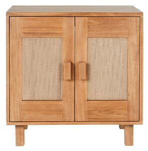 Mobiletto da bagno in legno teak massello e corda intrecciata L80 cm MOSSA