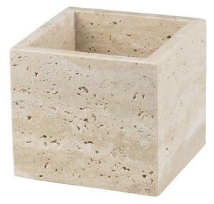 Organizer da bagno beige in pietra per dischetti di cotone Travertine – Mette Ditmer Denmark