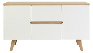 Mobile da bagno laccato bianco lucido e legno chiaro L140 cm MELKA