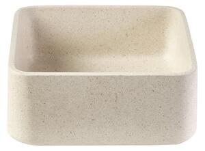 Lavabo quadrato in pietra naturale beige L30 cm FENG