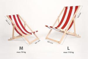 Sedia da spiaggia Righe rosse e bianche - M - capacità di carico: 70 kg