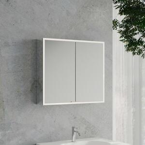 Specchio da bagno a cubo Kronenbach 2.0, da montare a parete, con 2 ante, 80 cm