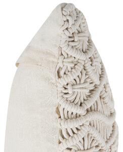 Set di 2 cuscini decorativi in cotone macramè beige chiaro 45 x 45 cm Corda Boho Retro Decor Accessori Beliani