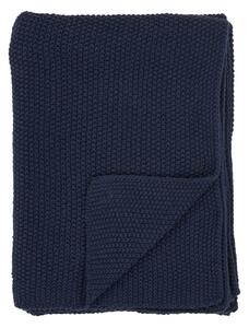 Coperta blu scuro in cotone riciclato 130x170 cm Santos – House Nordic