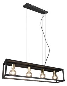 Lampada a Sospensione da Interno E27 in Metallo Nero Opaco