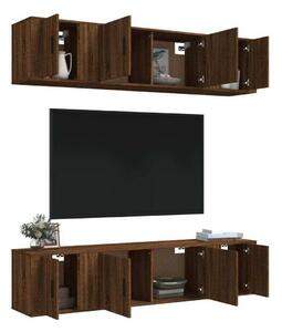 Mobile Tv Sospeso 180x32x30 Effetto Legno Rovere E Bianco Evolution - -  Senza marca/Generico 