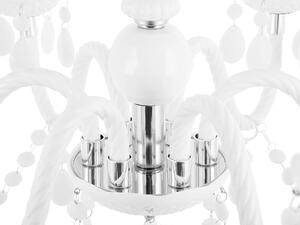 Lampadario Cristallo Bianco 6 Lampadine Glamour Soggiorno Camera da Letto Beliani