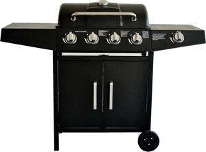 Barbecue a gas - Cucina esterna con griglia - Ideale per preparare grandi pasti - Sistema con 4+1 bruciatori - Dimensioni: 132x50x105 cm - Colore: nero