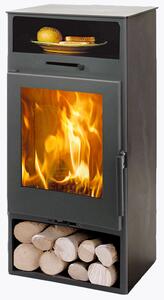 Stufa a Legna 6,3 kW 87,9x36x42 cm Nijar Nera