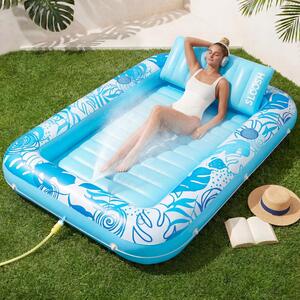 Divano gonfiabile da esterno - Lettino gonfiabile per prendere il sole - Rilassarsi al sole - Formato extra grande - 178 cm - Blu