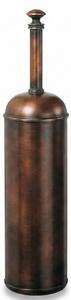 Porta scopino in Ottone da appoggio o a muro Dimensioni 8x8x h 35,5 cm LIBERTY finitura Bronzo Lucido