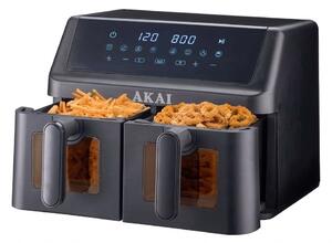 Akai Friggitrice ad Aria 10 Litri Potenza 2000W Doppio Cestello con Timer Termostato Regolabile e Griglia - AirFryer1001W