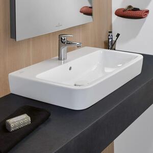 Villeroy & Boch O.novo - Lavabo da appoggio, 650x460 mm, con sfioratore, foro per miscelatore, CeramicPlus, bianco alpino 4A41KGR1