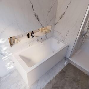 Vasca da bagno rettangolare Schulte modello Como, 160x70 cm, acrilico sanitario bianco, incl. piedistallo, scarico e troppopieno