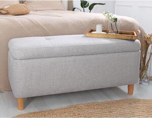 Hanah Home, Rocio - Light Grey, pouf, grigio chiaro, 100 x 41 x 45 cm