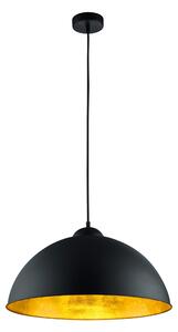 Lampada a Sospensione da Interno E27 in Metallo Nero Opaco