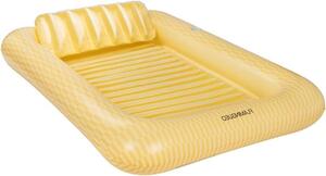 Gommona gonfiabile - Lettino gonfiabile da spiaggia - Ideale per prendere il sole e rilassarsi - Con portabicchieri - 205 x 140 cm - Giallo