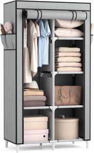 Armadio portatile in tessuto - Contenitore portatile - Organizzatore per abbigliamento - Ampio spazio interno - 84 x 42 x 162 cm - Nero
