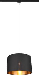 Lampada a Sospensione da Interno E27 in Tessuto Nero Oro