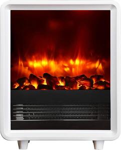 Camino elettrico - Camino decorativo a fiamme - Crea un'atmosfera accogliente - Effetto fiamme 3D realistico - 2000 W - Bianco