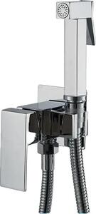 Miscelatore per bidet, struttura in ottone, montaggio a parete, cromo