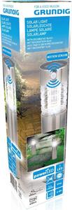 Lampada da giardino LED solare Grundig, in acciaio inox, con rilevatore di movimento