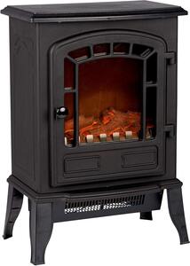 Camino elettrico a parete – Crea un'atmosfera accogliente – Immagine realistica delle fiamme – Dimensioni: 1055 x 48 cm – Colore: nero