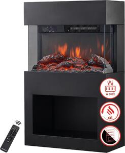 Stufa elettrica - Camino decorativo - Crea atmosfera - Effetto fiamma 3D - 184 x 126 x 442 cm - Nero