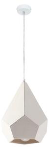 Lampada a sospensione, in Vetroceramica, forma a diamante, bianca, lunghezza 30 cm