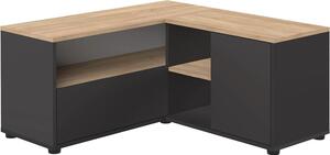 Mobile TV ad angolo - Mobile TV girevole per angolo multimediale - Per guardare la TV - Design ecologico, riciclabile - 90x90x45 cm - Rovere nero