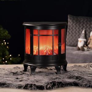Camino LED decorativo - Camino elettrico d'atmosfera - Illuminazione d'ambiente - Effetto fiamma realistico - 35 x 30 x 17 cm - Nero