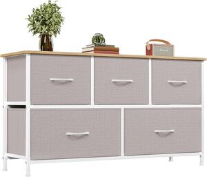 Mobiletto contenitore con struttura in acciaio - Cassettiera portaoggetti - Organizzazione degli spazi - Cassetti in tessuto - 100 x 55 cm - Grigio asfalto