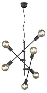 Lampada a Sospensione da Interno E27 in Metallo Nero
